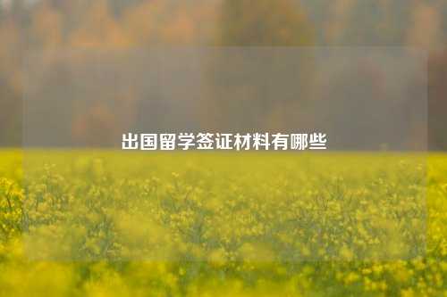 出国留学签证材料有哪些