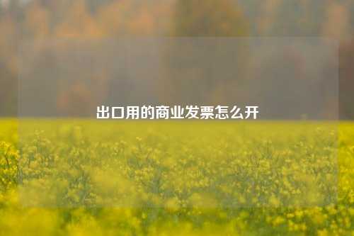 出口用的商业发票怎么开