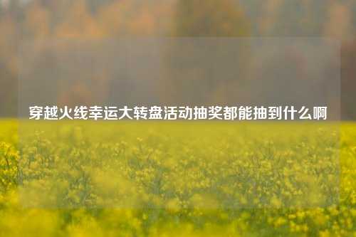 穿越火线幸运大转盘活动抽奖都能抽到什么啊